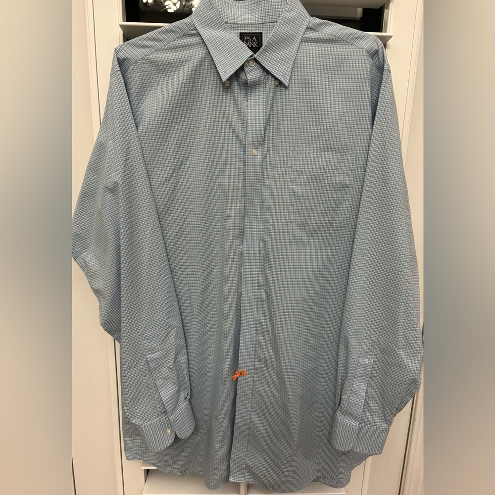 Jos. A. Bank Light Blue Checkered Button Down Shirt